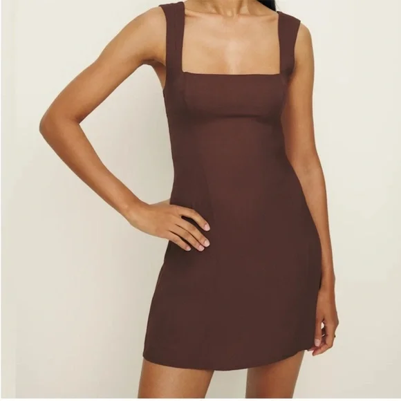 western mini dresses Sepia Faux Suede Western Stitch Strapless Mini Dress